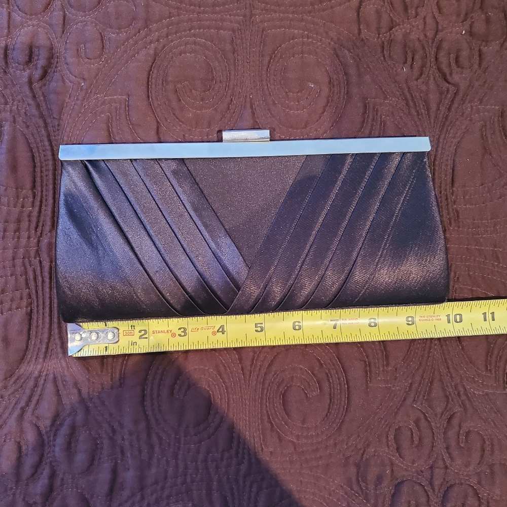 Elegant Black Satin Clutch